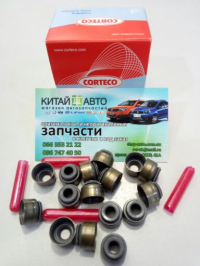 Сальник клапана впускного/выпускного (комплект - 16 шт.) (CORTECO Германия) Geely CK1 (до 2009г.), Geely CK1F (с 2011г.), Geely CK2, Geely MK Cross, Geely MK1 (1.6, до 2010г.), Geely MK2 (1.5, с 2010г.), Lifan 320 (Smily), Lifan 520 (Breez, 1.6), Lifan 62