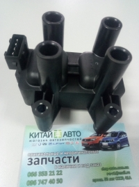 Катушка зажигания (479Q,481Q, 4 контакта) Chery A13, Forza (HB), Chery A13, Forza (Sedan), Chery Amulet (1.6,до 2010г.), Chery Karry (A18,1.6), Geely CK1 (до 2009г.), Geely CK1F (с 2011г.), Geely CK2, Geely MK1 (1.6, до 2010г.), SMA Maple